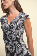 Joseph Ribkoff Black/White/Gold Dress Style 211245