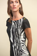 Joseph Ribkoff Black/Multi Animal Print Short Sleeve Dress Style 211344