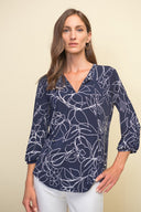 Joseph Ribkoff Midnight Blue/Vanilla Style 211377