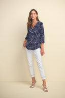 Joseph Ribkoff Midnight Blue/Vanilla Style 211377