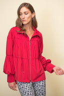 Joseph Ribkoff Lipstick Red Puff Sleeve Jacket Style 211904