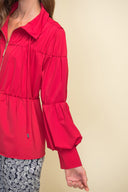 Joseph Ribkoff Lipstick Red Puff Sleeve Jacket Style 211904