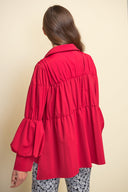 Joseph Ribkoff Lipstick Red Puff Sleeve Jacket Style 211904