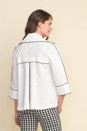 Joseph Ribkoff White Constrast Trim Jacket Style 212045