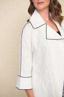Joseph Ribkoff White Constrast Trim Jacket Style 212045