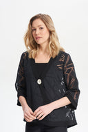 Joseph Ribkoff Black Abstract Print Jacket 212054
