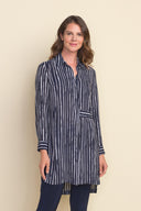 Joseph Ribkoff Midnight Blue/White Stripped Tunic Style 212082