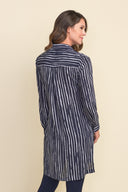 Joseph Ribkoff Midnight Blue/White Stripped Tunic Style 212082