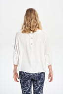 Joseph Ribkoff Vanilla Ruffle Trim Top Style 212213