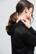 Joseph Ribkoff Black Perforated Sweatshirt Style 212906
