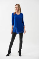 Joseph Ribkoff Royal Asymmetrical Hem Top Style 213003