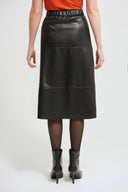 Joseph Ribkoff Black Faux Leather A-Line Skirt Style 213337