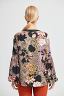 Joseph Ribkoff Black/Multi Paisley Georgette Blouse Style 213425