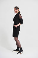 Joseph Ribkoff Black Mesh Detail Dress Style 213458