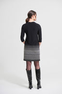 Joseph Ribkoff Silver/Black Jacquard Knit Dress Style 213694