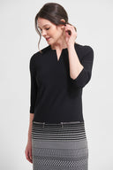 Joseph Ribkoff Silver/Black Jacquard Knit Dress Style 213694