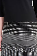 Joseph Ribkoff Silver/Black Jacquard Knit Dress Style 213694