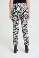 Joseph Ribkoff Black/Vanilla Abstract Print Pant Style 213696