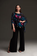 Joseph Ribkoff Black/Multi Floral Print Tunic Style 213716