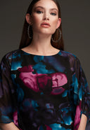 Joseph Ribkoff Black/Multi Floral Print Tunic Style 213716