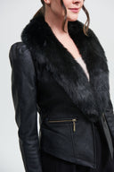 Joseph Ribkoff Black Faux Fur Jacket Style 213963