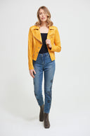 Joseph Ribkoff Marigold Faux Leather Jacket Style 213945