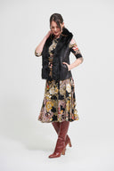 Joseph Ribkoff Black Faux Fur Vest Style 213996