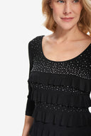 Joseph Ribkoff Black Dress Style 214071 - closeup