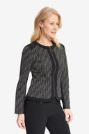 Joseph Ribkoff Black/Silver Zip Up Blazer Style 214099