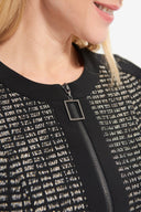 Joseph Ribkoff Black/Silver Zip Up Blazer Style 214099