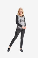 Joseph Ribkoff Black/Grey Top Style 214138