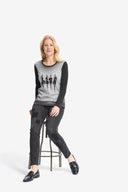 Joseph Ribkoff Black/Grey Top Style 214138