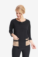 Joseph Ribkoff Black/Sand Top Style 214146