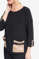 Joseph Ribkoff Black/Sand Top Style 214146