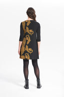 Joseph Ribkoff Black/Gold Dress Style 214148