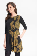 Joseph Ribkoff Black/Gold Dress Style 214148