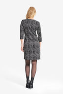 Joseph Ribkoff Black/Grey 3/4 Sleeve Printed Dress Style 214152