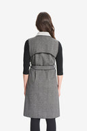 Joseph Ribkoff Black/Grey Knit Sleeveless Jacket Style 214195