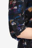 Joseph Ribkoff Black/Multi Abstract Knit Top Style 214198