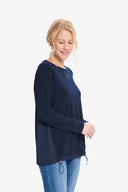 Joseph Ribkoff Midnight Blue Drawstring Waist Top Style 214201