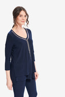 Joseph Ribkoff Midnight Blue Rhinestone Detail Top Style 214271