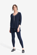 Joseph Ribkoff Midnight Blue Rhinestone Detail Top Style 214271