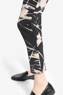 Joseph Ribkoff Black/Sand Cropped Printed Pants  Style 214278