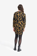 Joseph Ribkoff Black/Mustard Abstract Printed Dress Style 214282