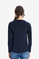 Joseph Ribkoff Midnight Blue Zipper Detail Jersey Top Style 214286