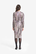 Joseph Ribkoff Grey/Multi Rhinestone Dress Style 214013