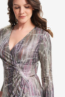 Joseph Ribkoff Grey/Multi Rhinestone Dress Style 214013