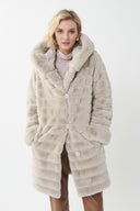 Joseph Ribkoff Faux Fur Champagne Coat Style 214913