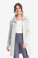 Joseph Ribkoff Vanilla/Grey Polka Dot Cardigan Style 214932
