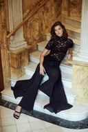 Frank Lyman Wide-Leg Pants with Chiffon Overlay Style 198256